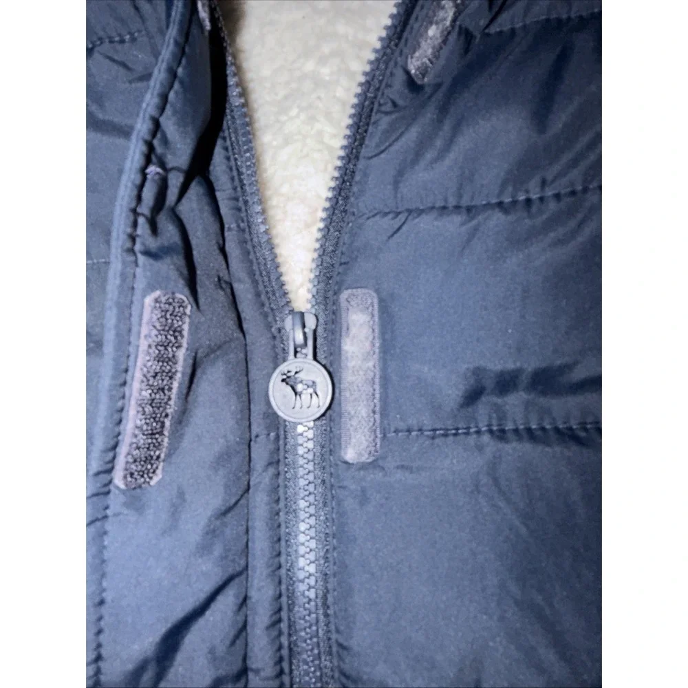 Abercrombie Kids navy blue puffer shepherd jacket With Hood Size 9/10 Used - Picture 5 of 6